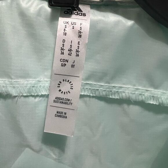 New Adidas Windbreaker Jacket in Ice Mint Size Small - Picture 4 of 6